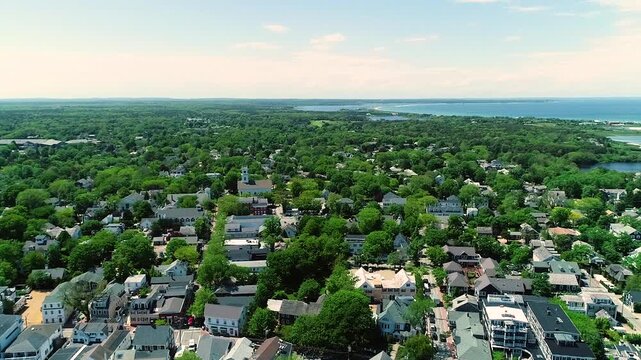 Aerial View of Edgartown on Martha&rsquo;s Vineyard Massachusetts