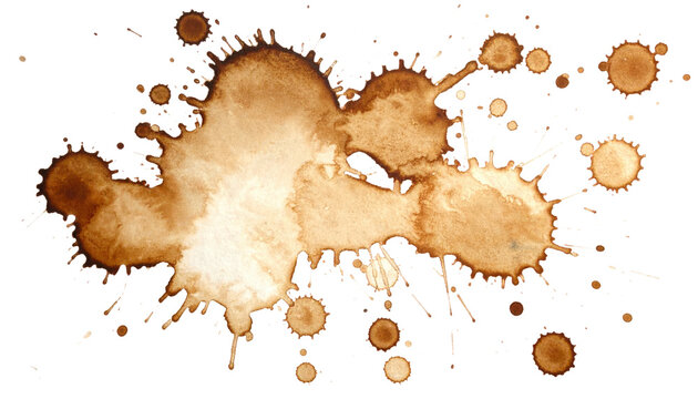 Coffee Stain Splash Pattern: Abstract Brown Texture Background