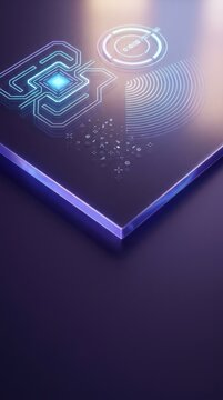 Conceptual Engineering Interface with PID Circuitry and Bluetooth Signals on Dark Violet Acrylic