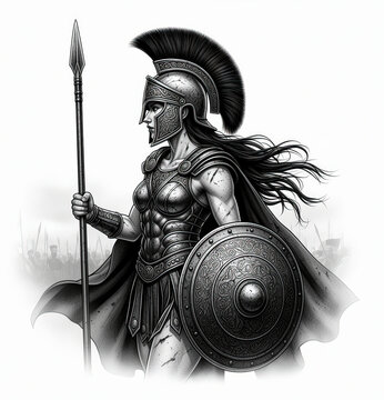 guerrera, mujer, fantas&iacute;a, espada, caballero, armadura, medieval, soldado, ilustraci&oacute;n, arte, historia, antique, antiguas, escultura, persona, disfraces, 3d, lanza, retro, arma, estatua, gent