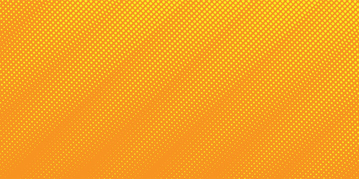 Modern dot yellow dan orange pop art retro comic background dengan titik-titik halfton abstrak
