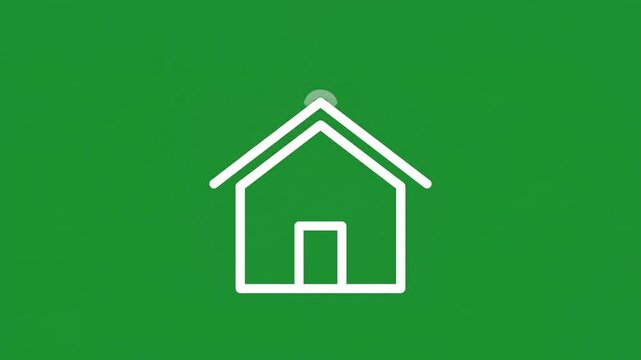 White house icon on vibrant green background