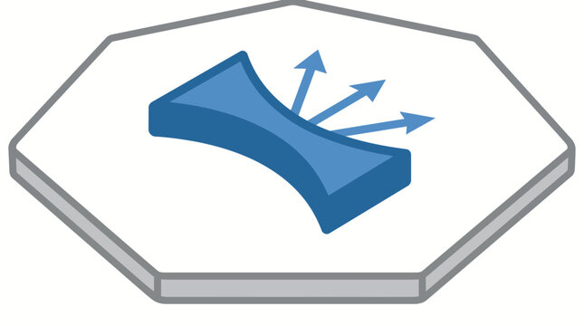 Concave Lens Diagram Isometric Icon Vector