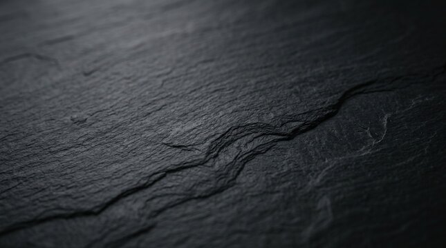 Dark textured slate surface with natural rough edges and subtle light reflections