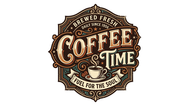 Steaming Cup of Fresh Coffee on a Rustic Wooden Table with Scattered Roasted Beans