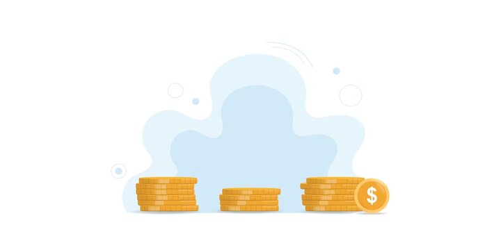 Investment Growth Animation with Growing Plant and Stacked Gold Coins Flat Vector Motion Graphics.