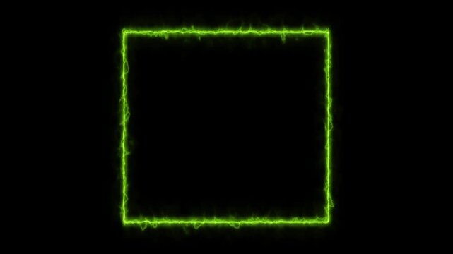 Animated Neon Rectangle Border, Glowing Frame Motion Graphic Background 4K.