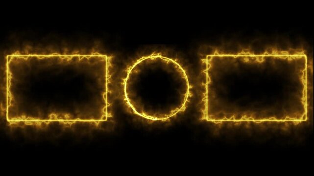 Animated Neon Rectangle Border, Glowing Frame Motion Graphic Background 4K.