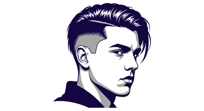 Young man with short stylish hair.