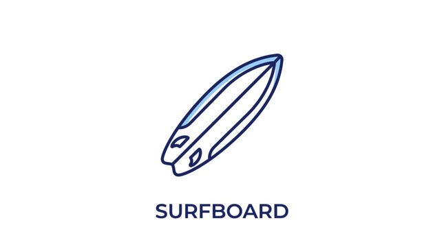 Surfboard illustration for water sports.