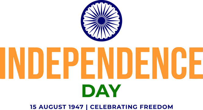 India independence day graphic 15th august 1947 commemoration patriotic design