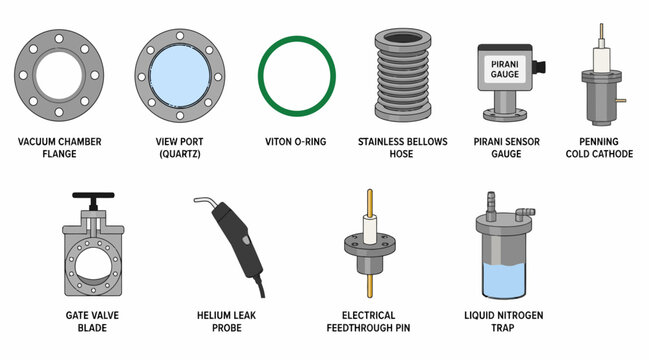 Collection of industrial mechanical parts and components.
