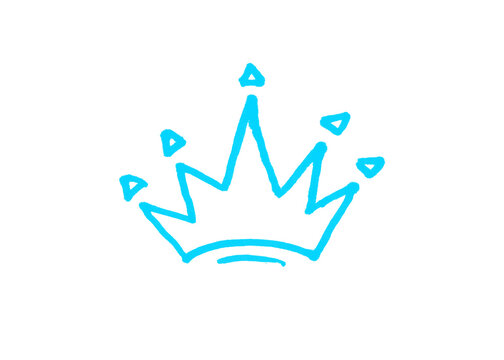 Decorative hand drawn crown doodle illustration with handwritten illustration isolated background minimalist celebration authority creative achievement leadership sovereign ornament