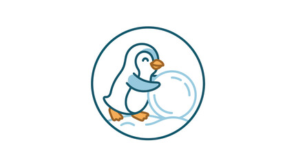 Cartoon Penguin Wearing Scarf. © Sudar