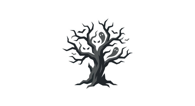 Dead Tree Silhouette with Branches.