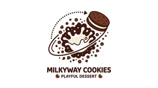 Milkyway Cookies logo featuring a cookie splashing into milk.