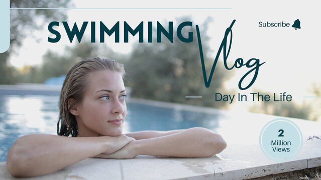 Bright Swimming Vlog Youtube Thumbnail Template