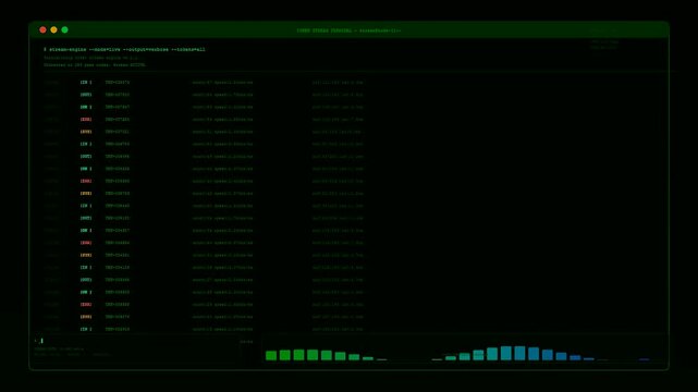 Token streaming processes are displayed within a dark computer interface showing live data logs and glowing equalizer bars moving rhythmically in a modern digital workspace