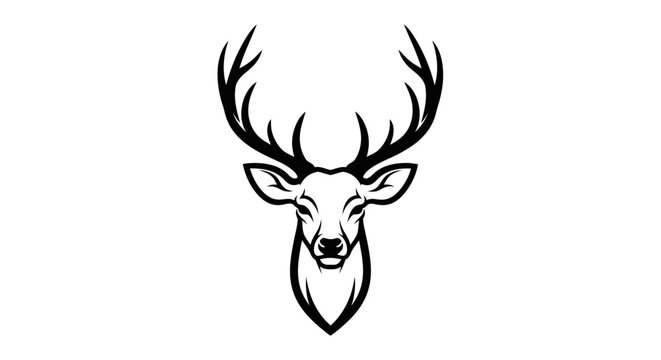 Deer Head with Large Antlers.