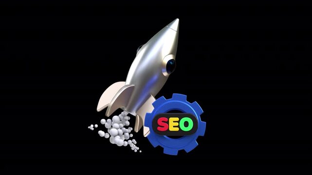 SEO Optimization Rocket Animation