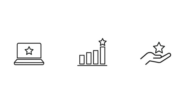 Business with stars on a white background, transparent background isolated