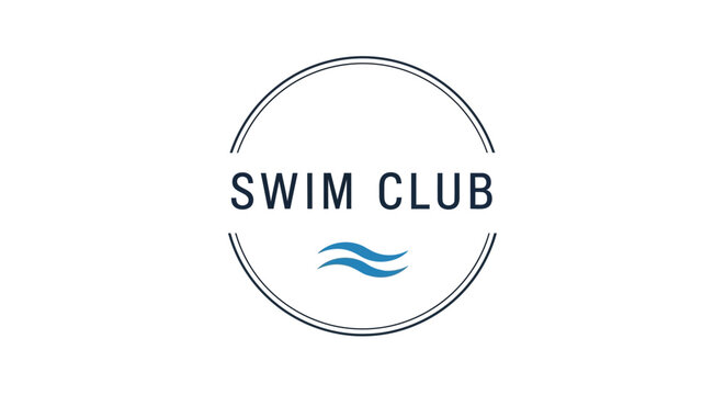 Swim Club Logo Design Template.
