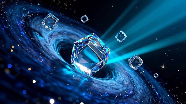 Crystal cubes in a cosmic swirl