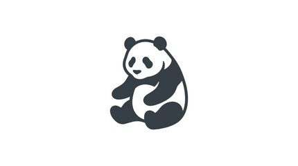 Black and white panda bear sitting. © Andre