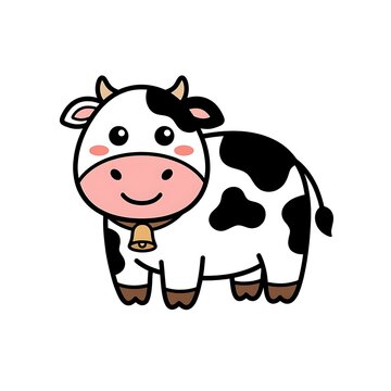 Cute cartoon pig with heart shaped face smiling.