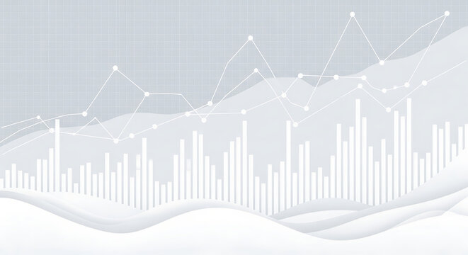 Abstract financial data stock market graph on light background with business investment analysis financial statistics accounting corporate progress strategy professional isometric