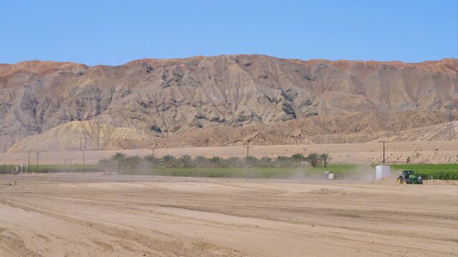 Hot Summer agriculture in Thermal California.