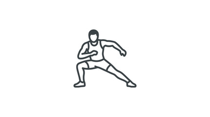 Obraz premium Man in a dynamic running motion.