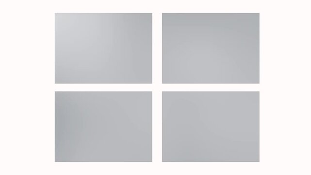 Minimalist silver gradient panels shifting with soft light motion and elegance.