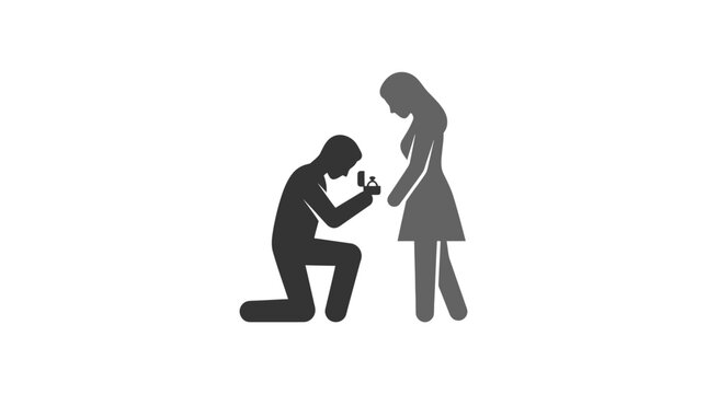 Man proposing to a woman romantically.