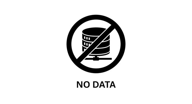 No Data Warning Sign Symbol Icon.