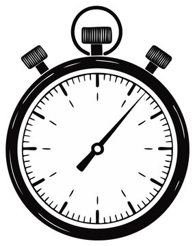 Classic Stopwatch Illustration Measuring Time Vintage Style Sports Timer Device
