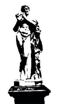 Pixel Art Statue of Faun Mythological Creature Vector