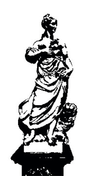 Pixel Art Statue Allegory of Peace with Cornucopia Classical Sculpture