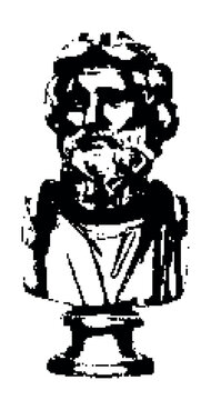 Pixel Art Bust of Homer Ancient Greek Poet Classical Sculpture