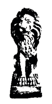 Pixel Art Stone Lion Statue Guardian Sculpture Front View