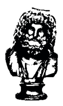 Pixel Art Bust of Zeus King of Gods Classical Greek Sculpture