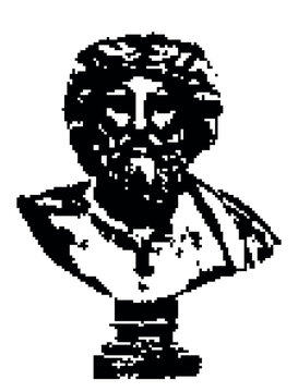 Pixel Art Bust of Zeus Ancient Greek God Vector Stencil