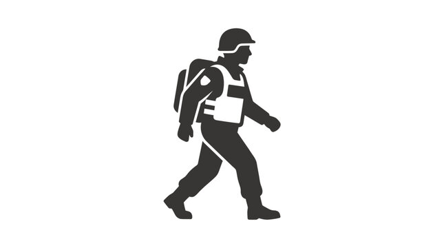 Man walking with backpack on.