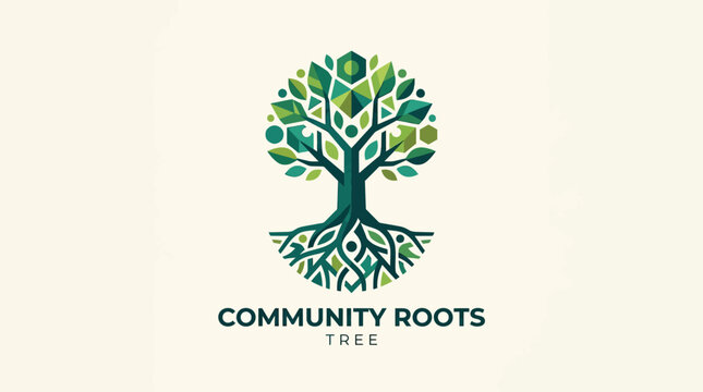 Community Roots Tree Logo Design.