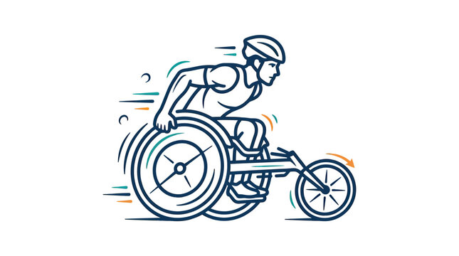 Athlete racing wheelchair, adaptive sports, speed, determination, healthy lifestyle