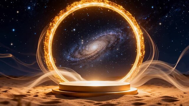Galaxy portal in desert sands