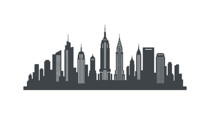 Obraz premium New York City Skyline Silhouette Illustration.