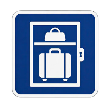 Travel luggage storage sign with suitcase and briefcase icon