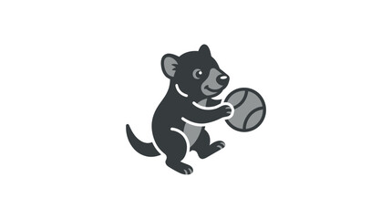 Black bear cub playing with ball. © Hanif