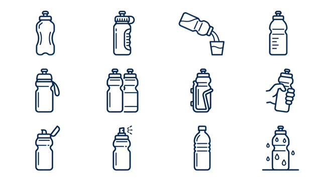 Collection of plastic water bottles.